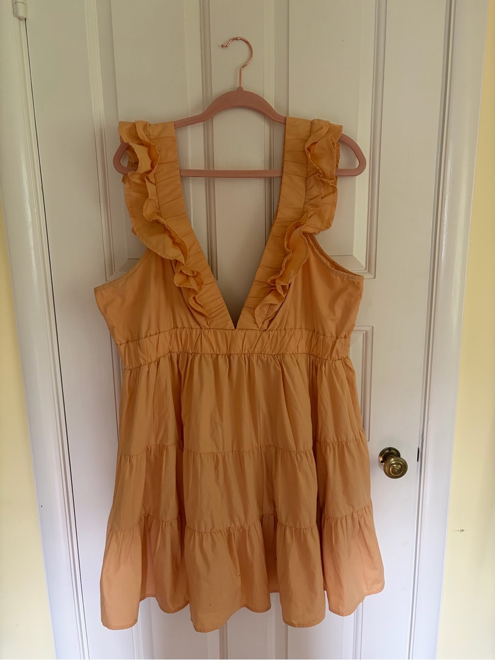 Abercrombie Ruffled V-Neck Tiered Mini Dress - Picture 2 of 4
